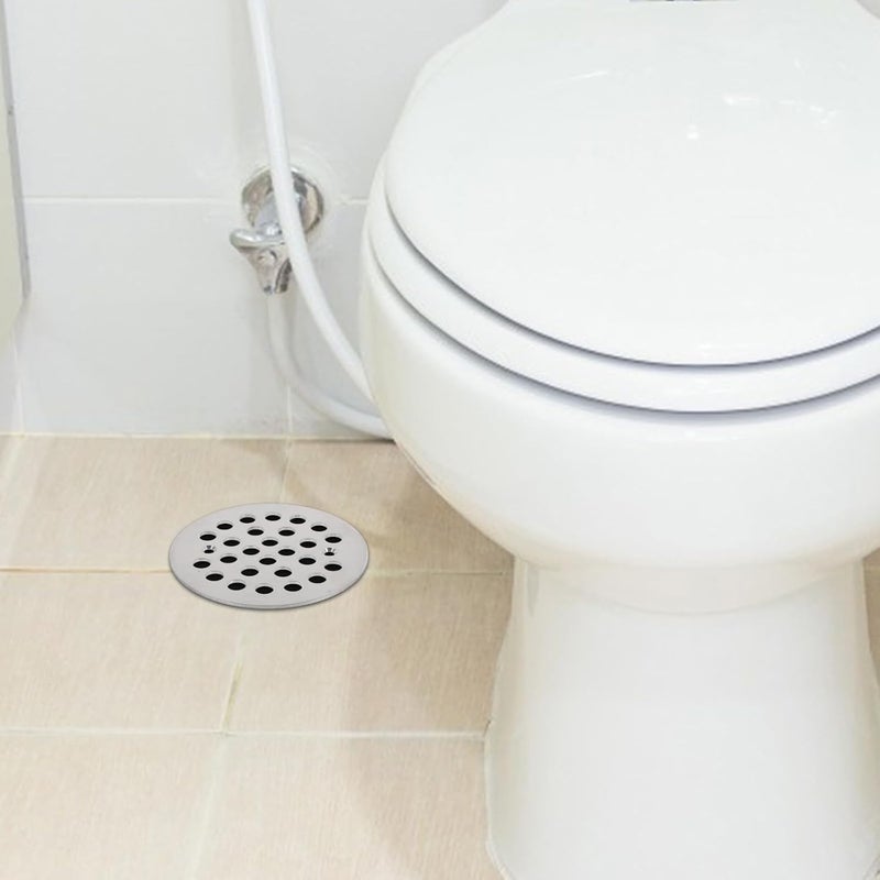 Zerodeko 304 Stainless Steel Round Floor Drain Strainer Cover, Hair Catcher Sink Sewer Filter, 4-1/4 Inch Bath Shower Drain Stopper, 2pcs Set for Bathroom Use - Image 4