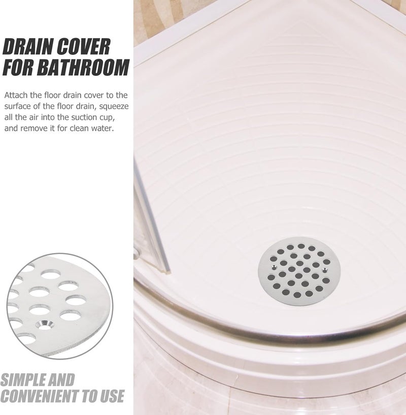 Zerodeko 304 Stainless Steel Round Floor Drain Strainer Cover, Hair Catcher Sink Sewer Filter, 4-1/4 Inch Bath Shower Drain Stopper, 2pcs Set for Bathroom Use - Image 3