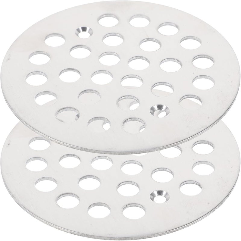 Zerodeko 304 Stainless Steel Round Floor Drain Strainer Cover, Hair Catcher Sink Sewer Filter, 4-1/4 Inch Bath Shower Drain Stopper, 2pcs Set for Bathroom Use - Image 1
