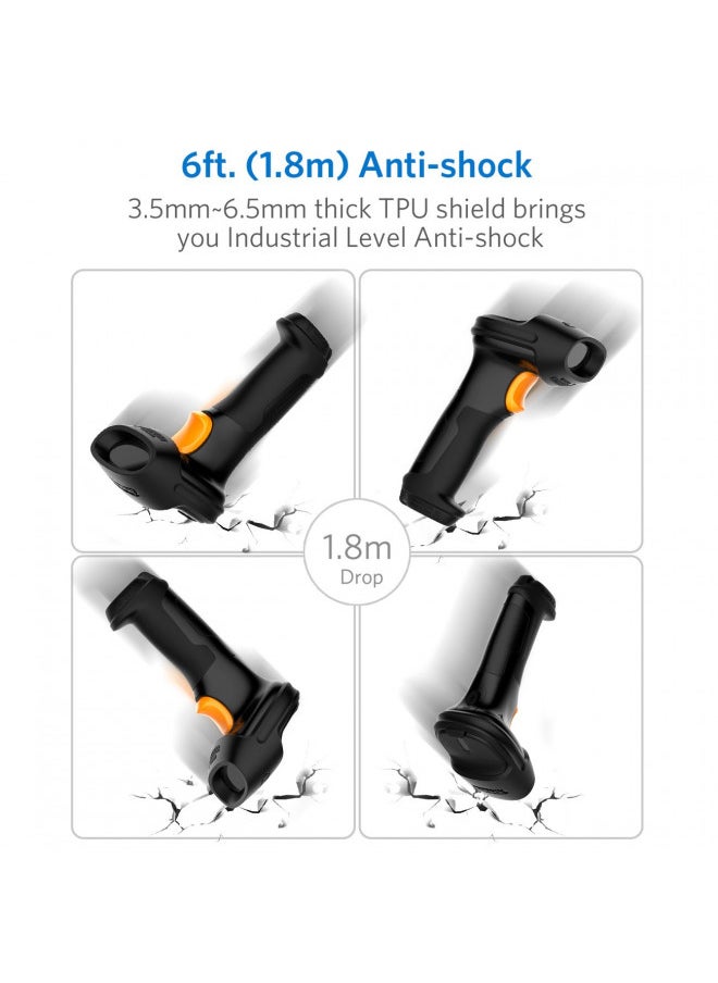 Inateck - Inateck Barcode Scanner, Wireless Scanner, 2600mAh Battery, 35M Range, Automatic Scanning, BCST-60 Black - Image 1