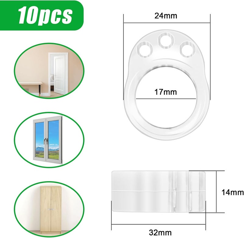 Bolatus 10 Pcs Door Handle Bumpers, PVC Door Handle Guard Transparent Door Handle Protectors to Buffer Walls and Stop Wall Damage (O-Shaped) - Image 2