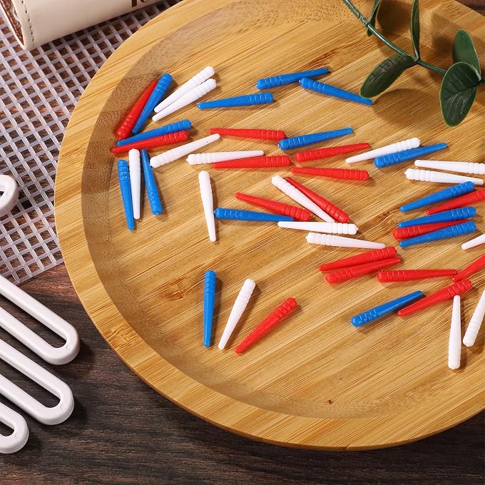 Gosknor 48pcs Cribbage Board Pegs, Plastic Cribbage Pegs Fit 1/8 Inch Holes Tapered Board Pegs for Traditional Cribbage Board Game Accessories (Red, White, Blue) - Image 2