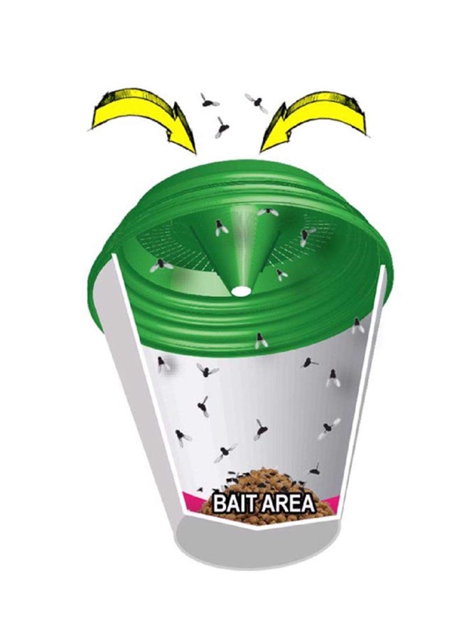 Billy-Bob - 2-Piece Re-Usable Messy Sticky Round Funnel Lid Fly Trap Set Green 16.51 x 3.2 x 12 cm 41050 - Image 1