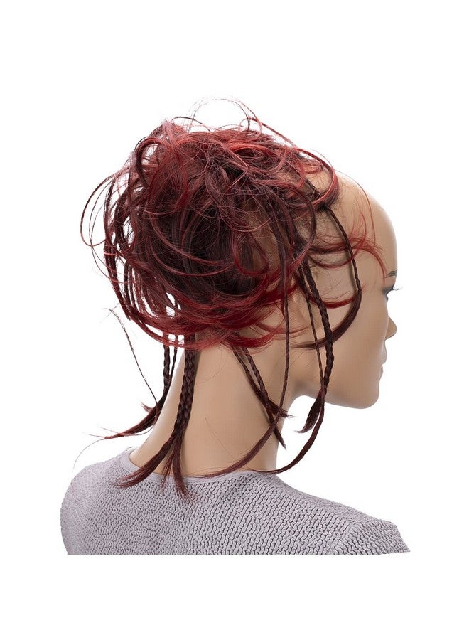 كايشا قطعة شعر جامبو سكرانشي مضفر أوبدو مموجة وفوضوية، مزيج أحمر G9D - Image 1