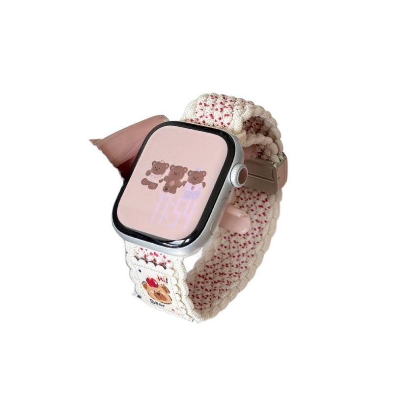 Adjustable Loop Strap Smartwatch Band Compatible with Apple Watch Ultra with Fit Replacement Strap in Nylon for Daily Wear Black finish - Image 5