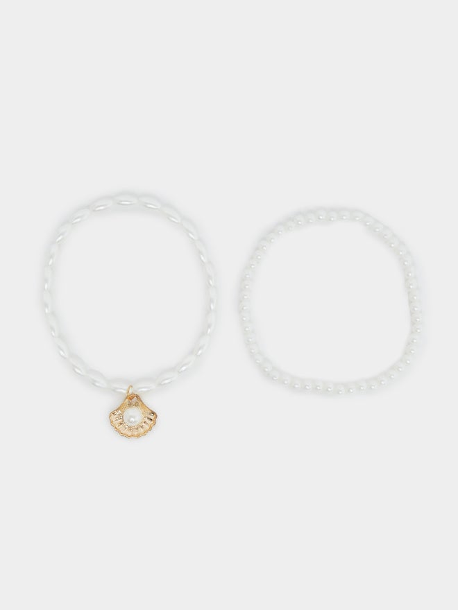 Styli Styli Set of 2 - Shell Drop Accent Anklet  - Image 1