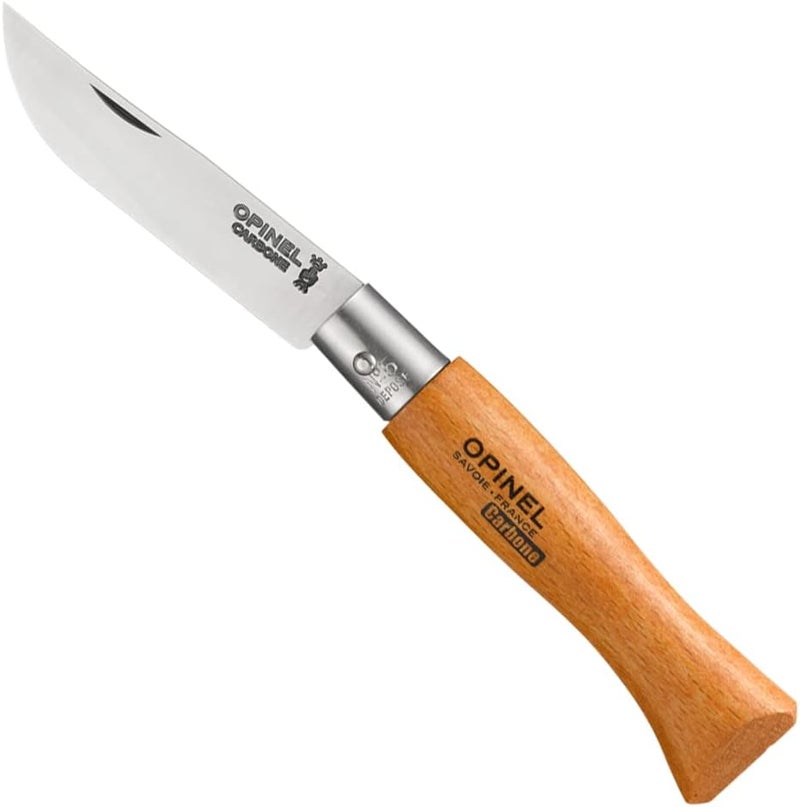 Opinel سكين من الفولاذ الكربوني مع مقبض من خشب الزان N Degree5، شفرة بطول 6 سم - Image 1
