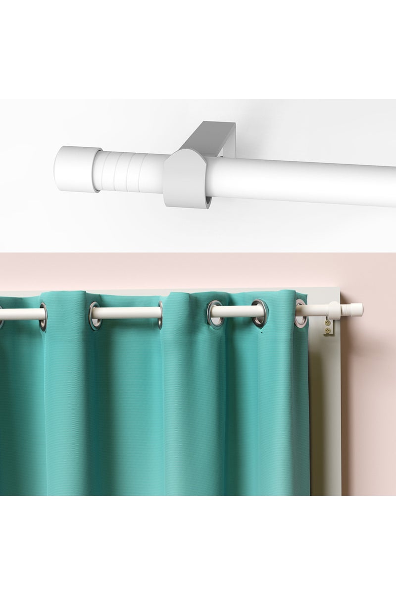 إيروريكس قضبان ستائر بيضاء بسيطة وعملية، مناسبة للنوافذ من 23 إلى 80 بوصة، متينة وقوية. - Image 4