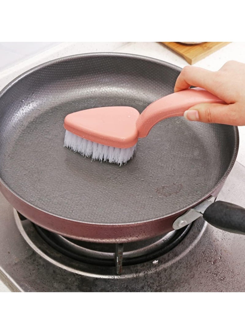 فرشاة تنظيف مزدوجة الرأس لبلاط المطبخ والحمام و الزجاج، فرشاة مع مكشطة للزجاج والبلاط متعددة الاستخدامات، فرشاة براس مثلثة للاماكن الضيقة و الزوايا الصعبة (1, رمادى) - Image 5