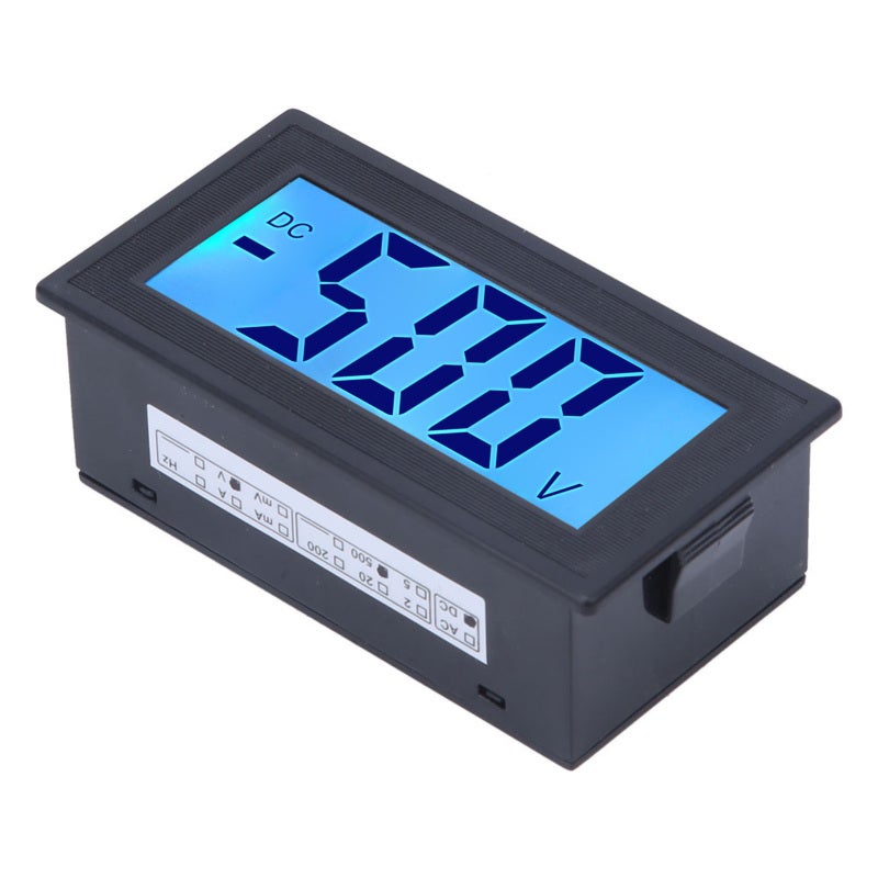 DC Voltmeter 78x42x25mm ABS High Precision - LCD Digital Display with Blue Backlight for Voltage Testing - Image 2