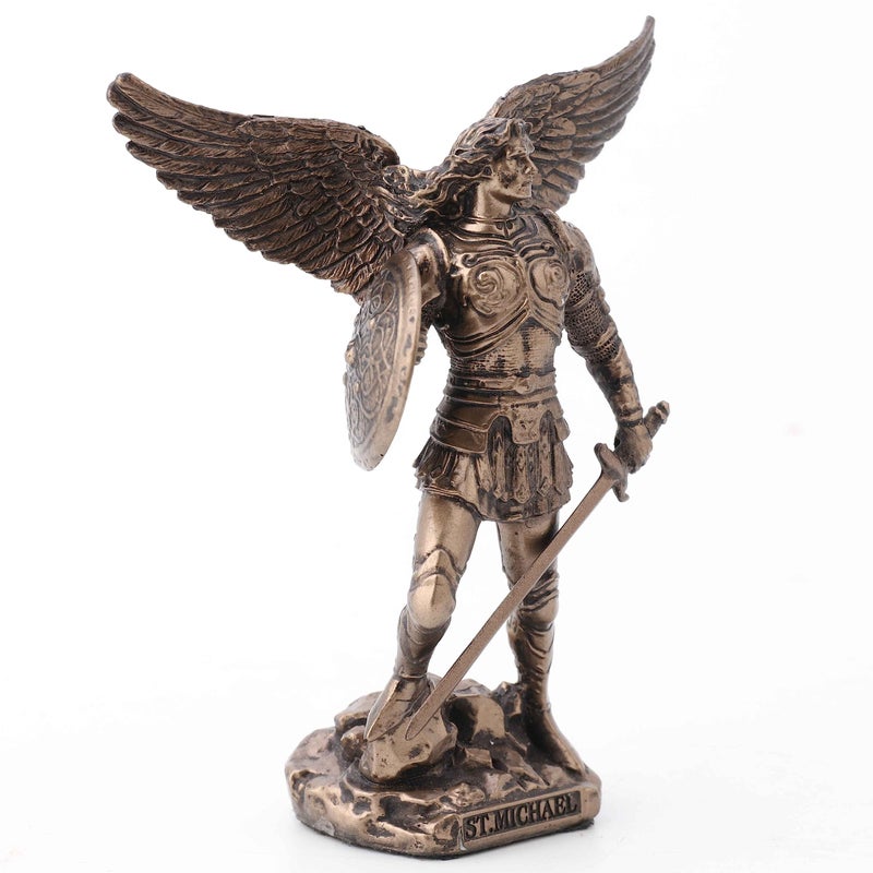 Veronese Design 4.2 Inch Archangel Saint Michael Painted Bronze Finish Religious Figurine - Image 4