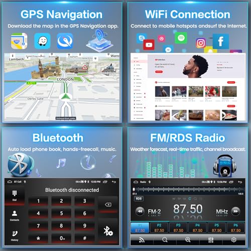 Inefala [2+64GB] Android 15 Car Stereo for Jeep Compass Patriot 2011-2017 with Wireless Carplay Android Auto, 10.1 Inch IPS Touch Screen Patriot Radio with GPS, WiFi, Bluetooth, FM/RDS Radio, SWC - Image 4