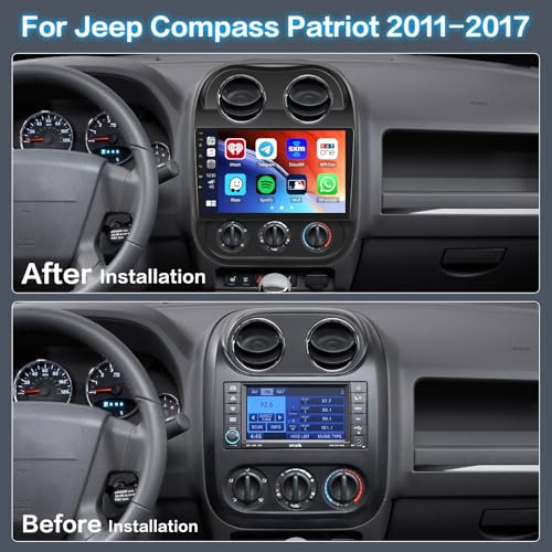 Inefala [2+64GB] Android 15 Car Stereo for Jeep Compass Patriot 2011-2017 with Wireless Carplay Android Auto, 10.1 Inch IPS Touch Screen Patriot Radio with GPS, WiFi, Bluetooth, FM/RDS Radio, SWC - Image 2