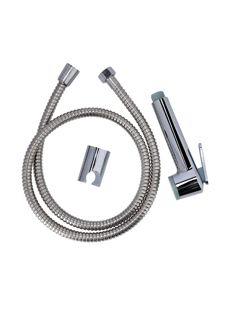 GEEPAS - Geepas Chrome Shattaf Set- GSW61104| Soft Spray, Non-Stop Water Jet With Easy to use Mechanism| High-Quality ABS Material And High Grade Chrome, 1/2" Standard Connector| For Bathroom Use| Silver - Image 1