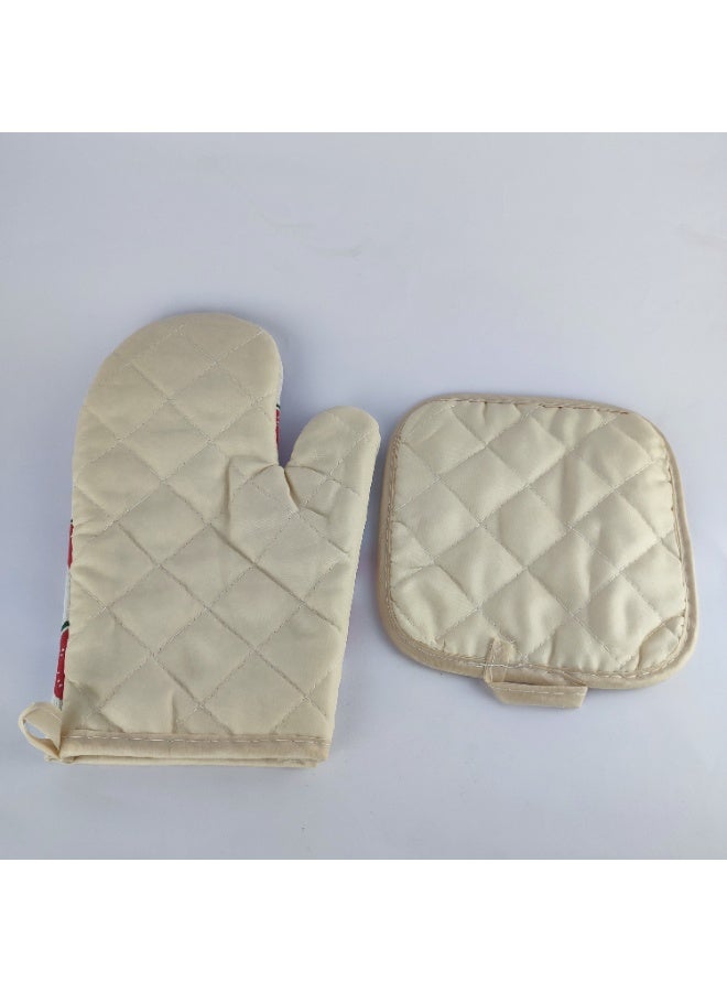 2-Piece Kitchen Gloves Set – Padded Linen Heat Protection for Hands - Image 3