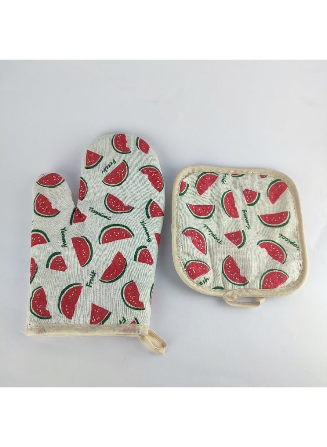 2-Piece Kitchen Gloves Set – Padded Linen Heat Protection for Hands - Image 2
