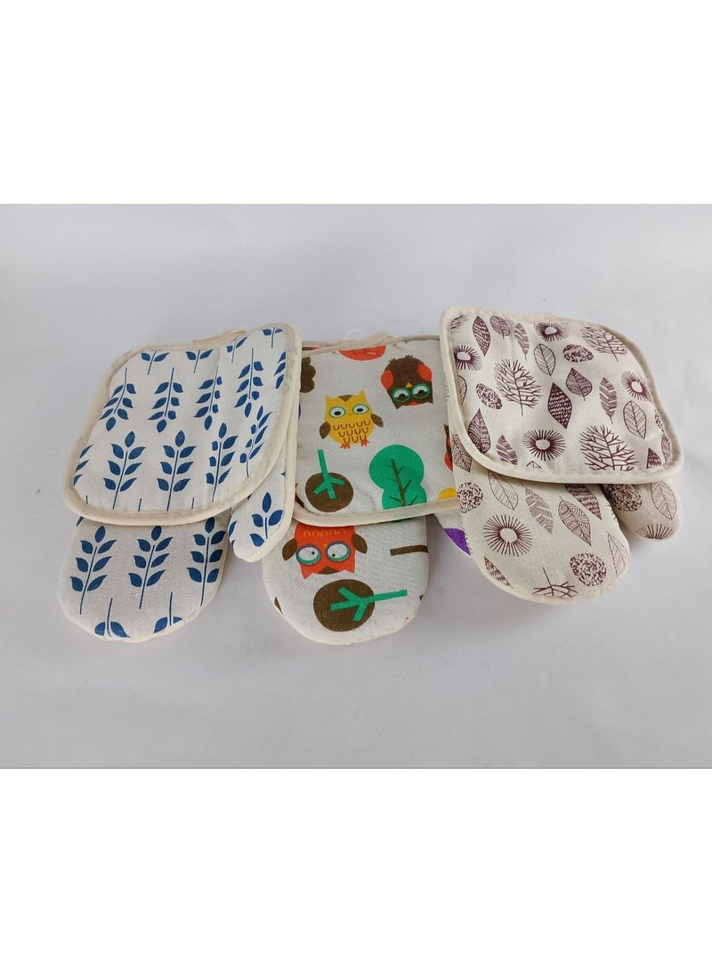2-Piece Kitchen Gloves Set – Padded Linen Heat Protection for Hands - Image 1