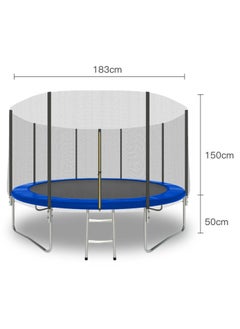 Generic Trampoline For Kids with Safety Fence Protection Net Fitness Bounce Net Outdoor Jumping Bed Parent-child Game Fitness Equipment 6FT  - Image 2