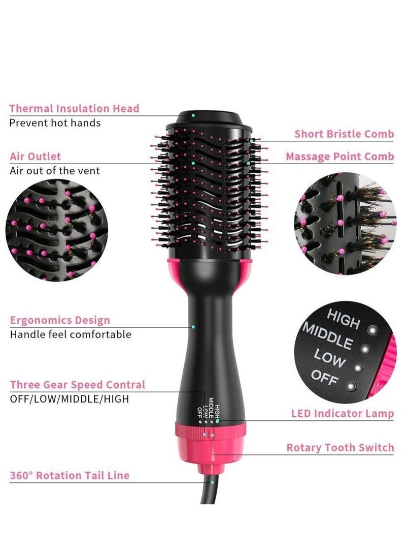 Hot Hair Brush For Women/Hair Dryer Brush & Volumizer Professional Brush Hairdryer Hot Comb Hair Blower and Styler (Black) - Image 2