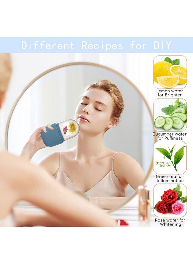 SEYOS Ice Roller for Face and Eye, Reusable Silicone Ice Facial Roller Ice Holder, Face Ice Mold Skin Care, Ice Cube Roller for Shrink Pores Anti-Wrinkle Reduce Puffiness, Black (Blue) - Image 4