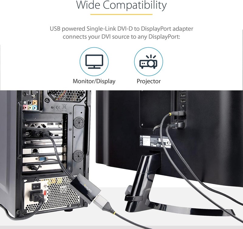 Star Tech .com DVI to DisplayPort Adapter with USB Power - DVI-D to DP Video Adapter - DVI to Display - Image 3