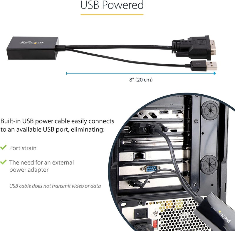 Star Tech .com DVI to DisplayPort Adapter with USB Power - DVI-D to DP Video Adapter - DVI to Display - Image 5