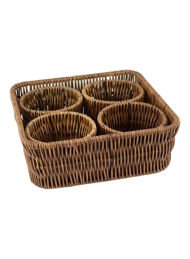 Dry Fruit Serving Tray Set Brown 26cm - Image 1