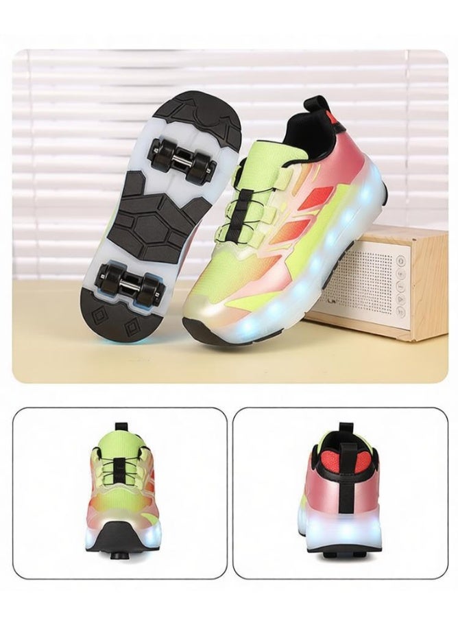 Loquat Roller Skates Shoes 4 Wheels for Kids New Upgraded Roller Shoes LED Light Up Flashing Sneaker Roller Skate Shoes for Boys Girls Beginner More Balanced - Image 3