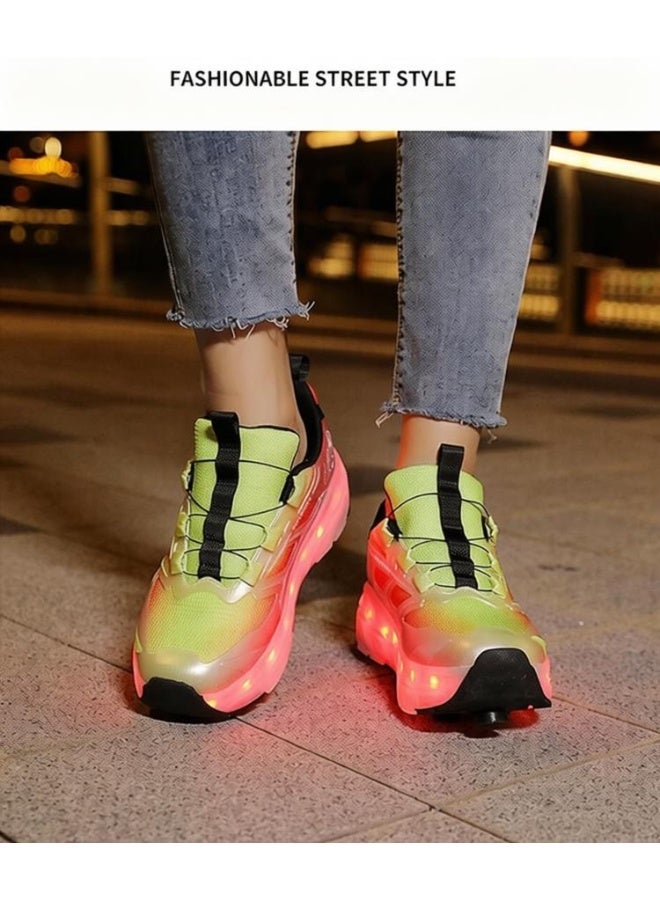 Loquat Roller Skates Shoes 4 Wheels for Kids New Upgraded Roller Shoes LED Light Up Flashing Sneaker Roller Skate Shoes for Boys Girls Beginner More Balanced - Image 2