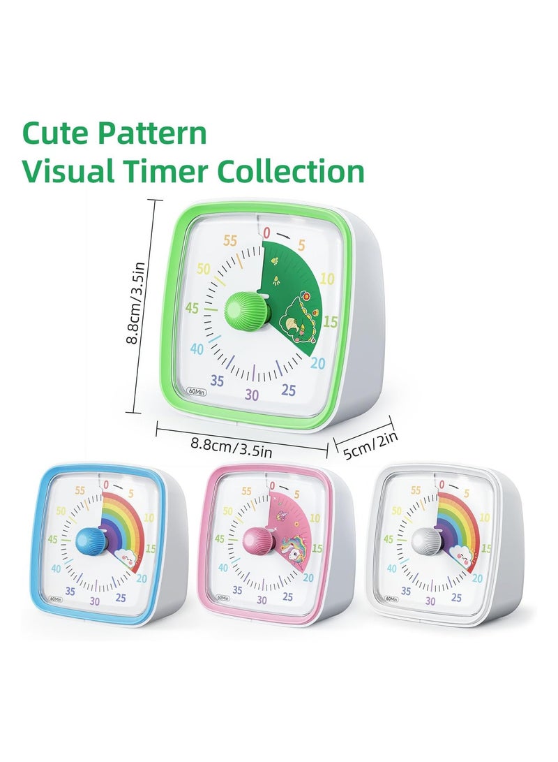 Cobest Kitchen Timer, Visual Timer with Night Light, 60-Minute Countdown Timer for Kids and Adults, Silent Classroom Timer, Pomodoro Timer with Dinosaur Pattern for Home, School, Kitchen, or Office (Green) - Image 5