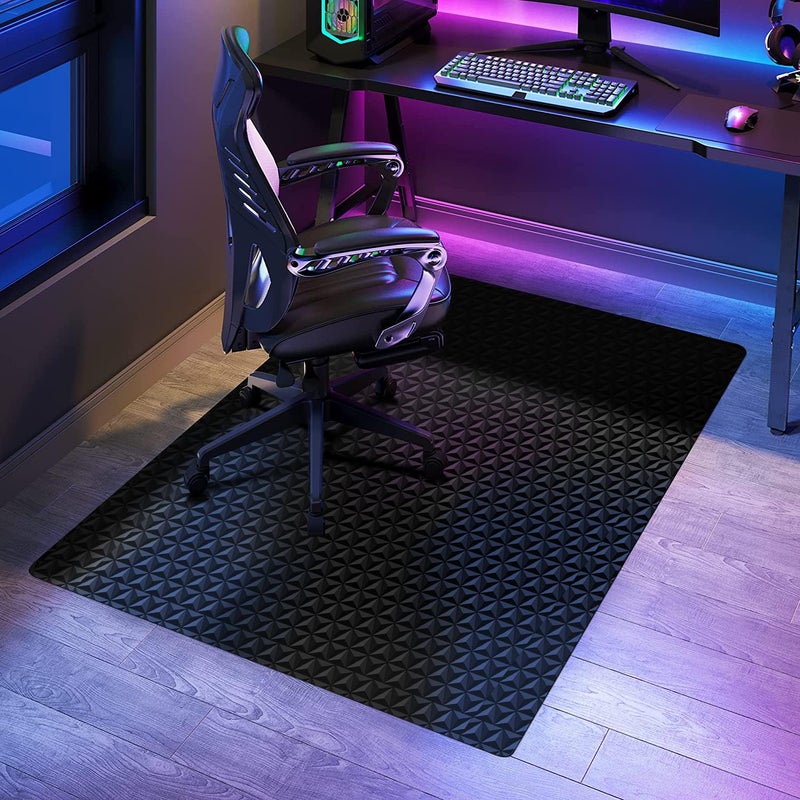 SALLOUS Chair Mat for Hard Floors, 47"x36" Office Chair Mat for Hardwood Floor, Multi-Purpose Hard Floor Protector Computer Desk Mat for Home Office, Non-Slip Vinyl Floor Mat for Gaming Chairs (Black) - Image 1