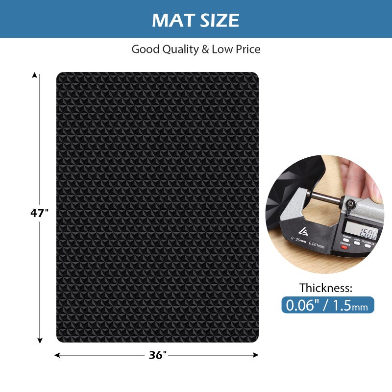 SALLOUS Chair Mat for Hard Floors, 47"x36" Office Chair Mat for Hardwood Floor, Multi-Purpose Hard Floor Protector Computer Desk Mat for Home Office, Non-Slip Vinyl Floor Mat for Gaming Chairs (Black) - Image 2