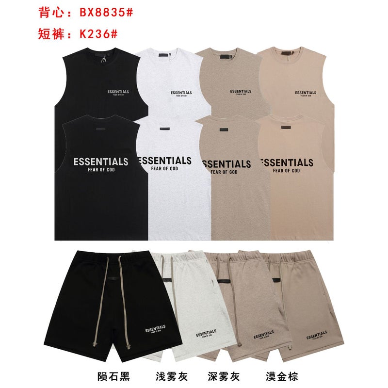 Fog Essentials Collection Silicone Flocked Letters High Street Summer Casual Vest Undershirt For Men And Women - Image 4