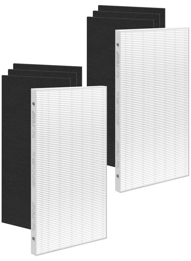 HSIAMEN Filters Set Compatible with Fellowes AeraMax 300 True HEPA Filter Replacement for Air Purifier Aera-Max 290 DX95 AP-300PH HF-300, Part# 9287201, Includes 2 True HEPA & 6 Extra Carbon Pre-Filter - Image 1