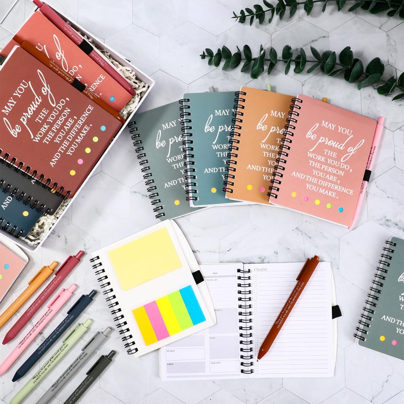 Resurhang 48 Pcs/24 Set Valentines Employee Appreciation Gift for Coworkers Staff Teacher Positive A6 Spiral Journal Notebook with Pen Office for Team Group(Fresh Color,May You) - Image 4