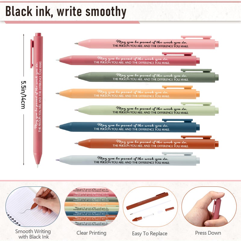 Resurhang 48 Pcs/24 Set Valentines Employee Appreciation Gift for Coworkers Staff Teacher Positive A6 Spiral Journal Notebook with Pen Office for Team Group(Fresh Color,May You) - Image 3