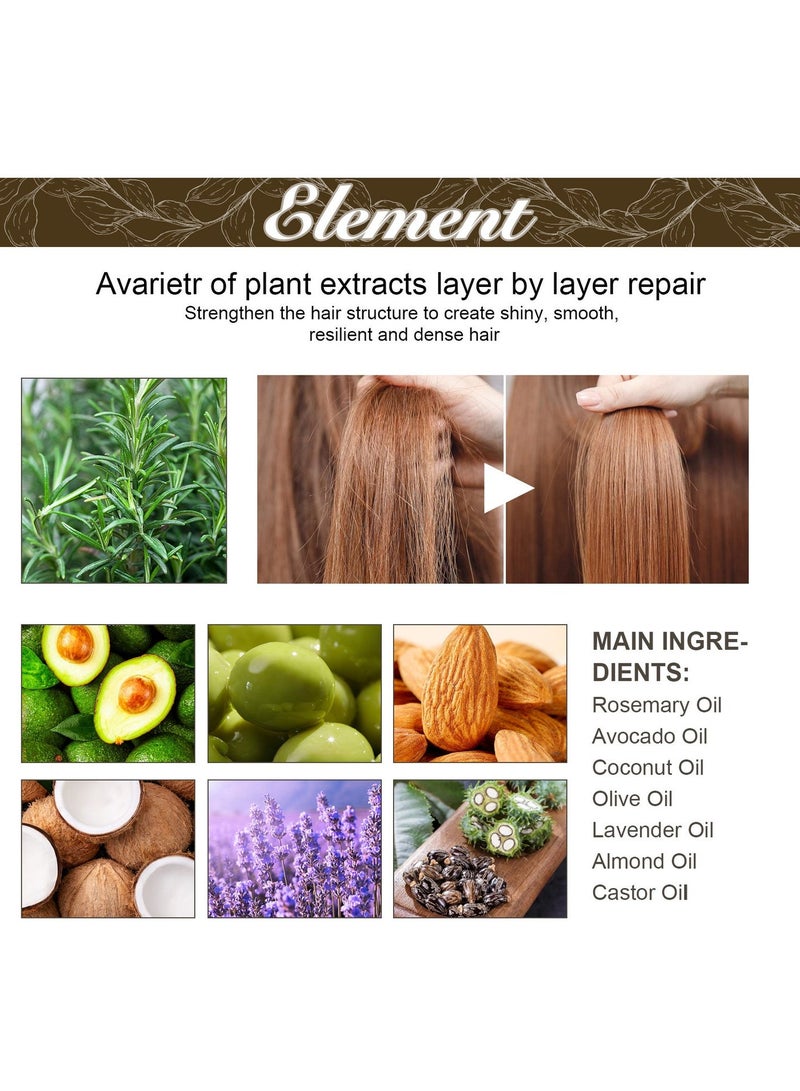 EELHOE 2-PACK Rosemary Hair Oil, Prevents Hair Loss, Nourishes Scalp And Repairs Damaged Hair 60ml*2 - Image 4