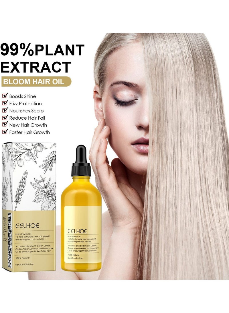 EELHOE 2-PACK Rosemary Hair Oil, Prevents Hair Loss, Nourishes Scalp And Repairs Damaged Hair 60ml*2 - Image 2