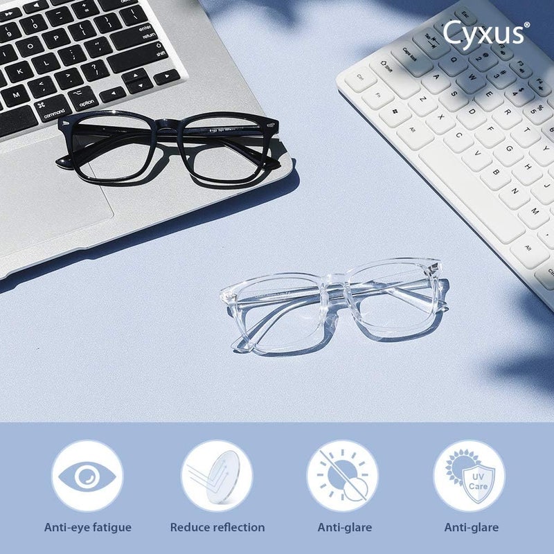 Cyxus Blue Light Glasses for Men Women Reduce Eye Strain UV Blocking for Computer Screen 8082 - Image 2