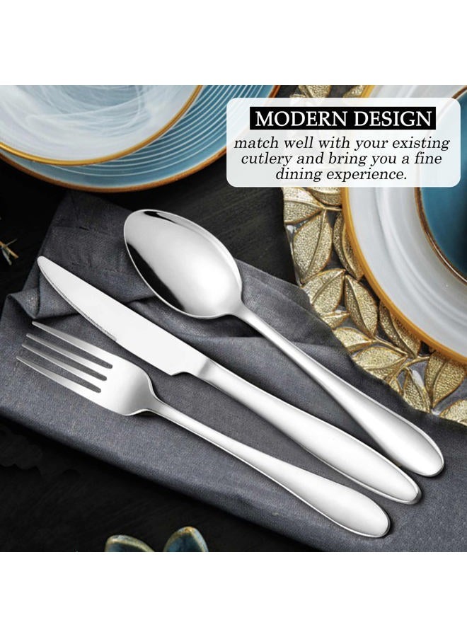 LIANYU 60 Piece Silverware Flatware Set for 12, Stainless Steel Home Kitchen Hotel Restaurant Cutlery Set, Eating Utensils, Mirror Finished, Dishwasher Safe - Image 4
