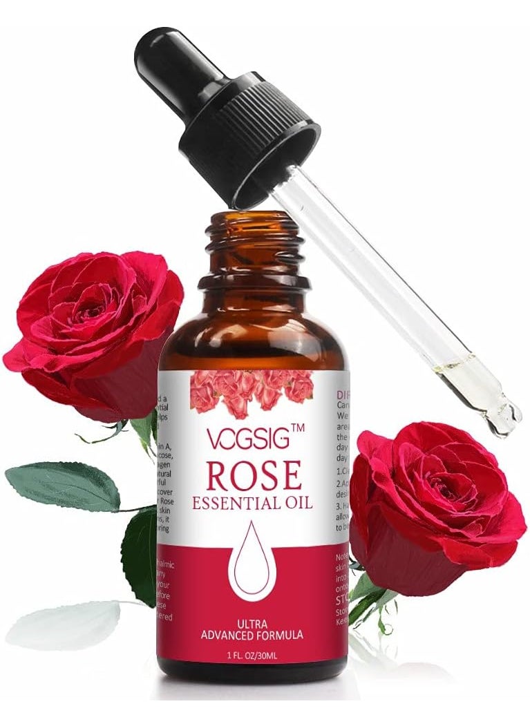 VOGSIG - Rose Essential Oil 30ml  Aromatherapy Skin Moisturizing AntiAging Reduce Pigmentation Quickly Absorbed - Image 1