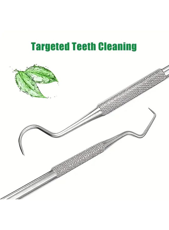 4pcs Stainless Steel Portable Toothpick Set With Teeth Cleaning Tools And Storage Box - Image 3