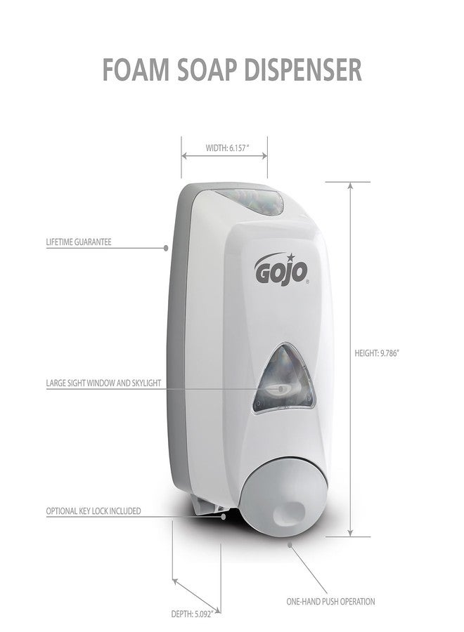 GOJO 515006 Liquid Foaming Soap Dispenser, 1250mL, 6 1/8w x 5 1/8d x 10 1/2h, Gray/White - Image 5