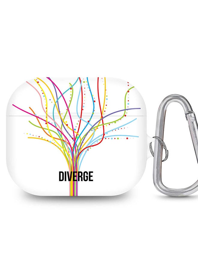 Stylizedd - StylePods Case for Airpods 3rd Gen Case With Anti-Lost Keychain - Diverge (White) - Image 1