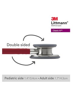 Littmann 3M Littmann Classic III Monitoring Stethoscope 27 inch Burgundy Tube 5627  - Image 3