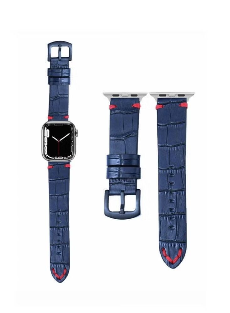 IAF Stone Grain Genuine Leather Replacement Band For Apple Watch 41/40/38mm Series 7/6/5/4/SE