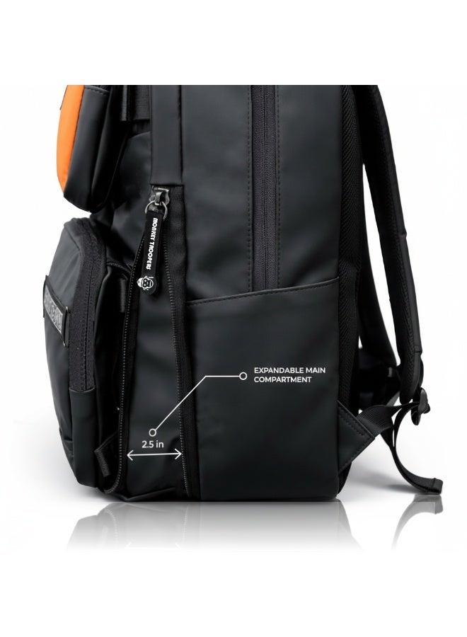 Monkey Troopers Walky Smart Magnetic Laptop Backpack for Men & Women, Fits up to 15 Inch, Travel Backpack with Detachable Tank Mount Pockets - Image 4