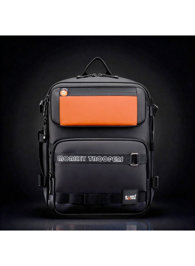 Monkey Troopers Walky Smart Magnetic Laptop Backpack for Men & Women, Fits up to 15 Inch, Travel Backpack with Detachable Tank Mount Pockets - Image 1