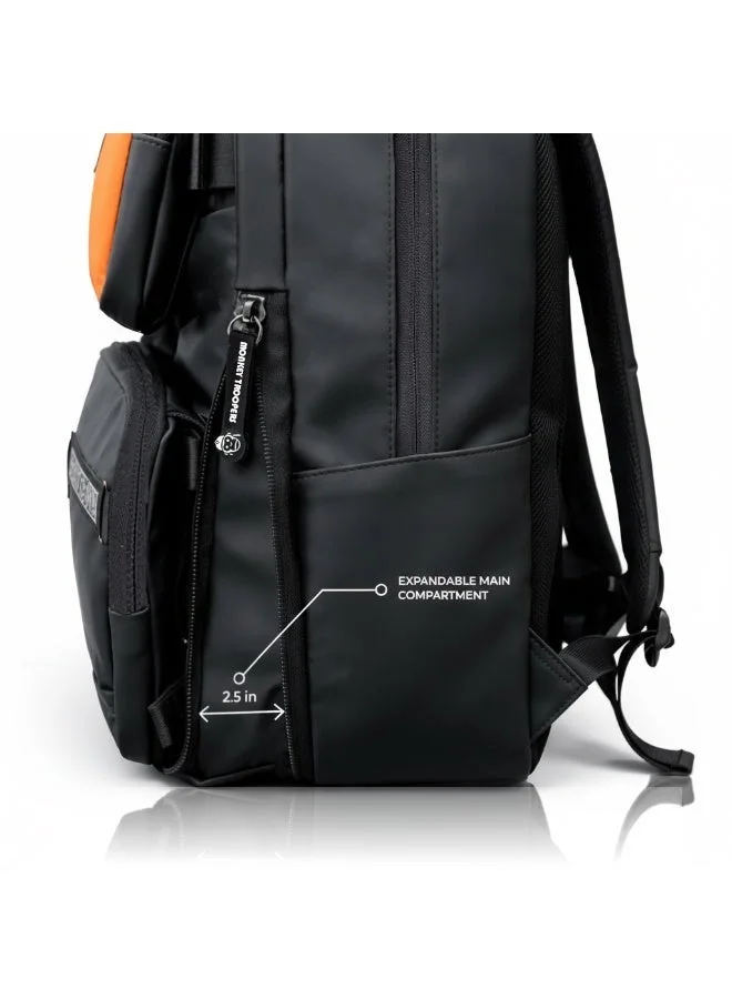 Monkey Troopers Black Black Walky Biker Backpack 15 Liter with Padded Laptop Compartment Magnetic Tank Mount for Hiking Riding Motorcycling  | Best Price UAE