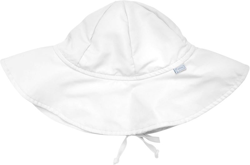 green sprouts Baby Brim Hat - All-Day UPF 50+ Sun Protection for Head, Neck, & Eyes, White, 9-18 Months - Image 1